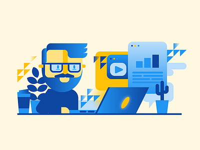 eLearning illustration chart doodle elearning flat freelance google graphic illustration learning material nice video