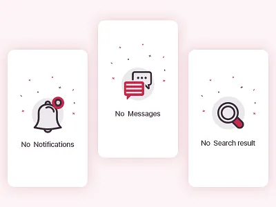 Empty status cases design icon illustration ios message mobile application notification null screen search user interface