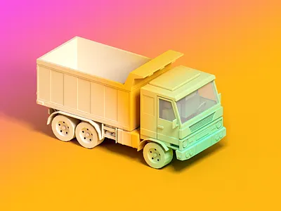 Truck 3d c4d car illustrator lowpoly truck
