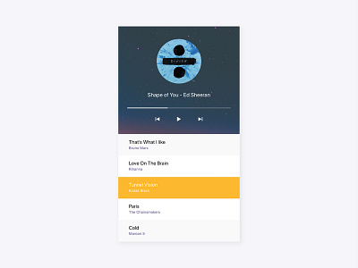 Music Player UI clean design flat illustrator music player simple sketch ui user interface