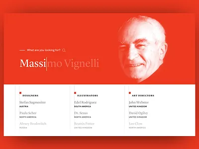 Full Screen Search Results full full image grid list massimo menu results screen search ui ux vignelli
