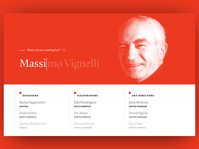 Full Screen Search Results full full image grid list massimo menu results screen search ui ux vignelli