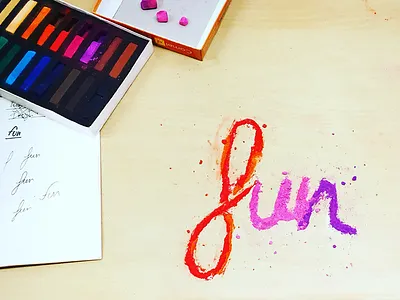 Fun by crayons analog color crayons exercise fun graphic lettering type typography