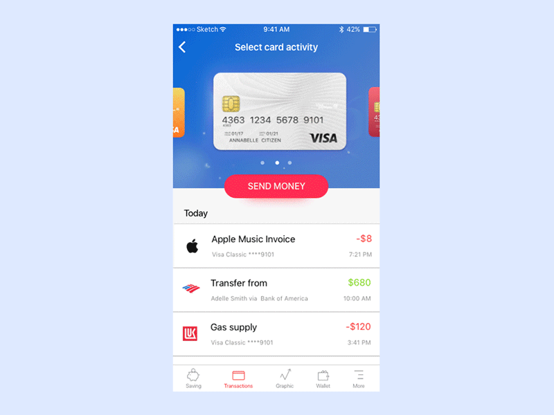 UI Animation / Bank App Prototype after effects animation ui user interface ux