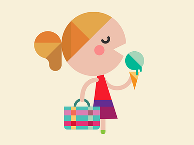 Prima & Ice Cream cartoon character color cream cute design geometric ice product