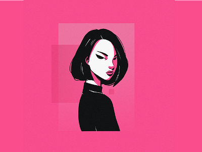 Random Girl drawing girl illustration photoshop pink