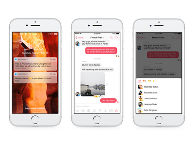 Message Reactions — Receiver design emoji expression facebook feature group launch messenger product reactions