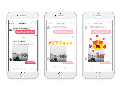 Message Reactions — Sender design emoji expression facebook feature group launch messenger product reactions