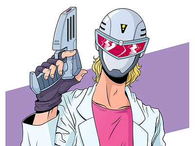 Miami Ranger 80s cyberpunk illustration miami panama powerrangers robots vectors