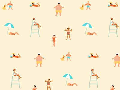 Beach Bums beach illustration pattern vector