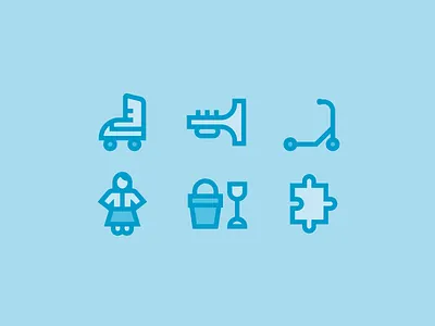 Toys for Flaticon part II childhood fun girl puzzle sandbox skate toy toys trumpet