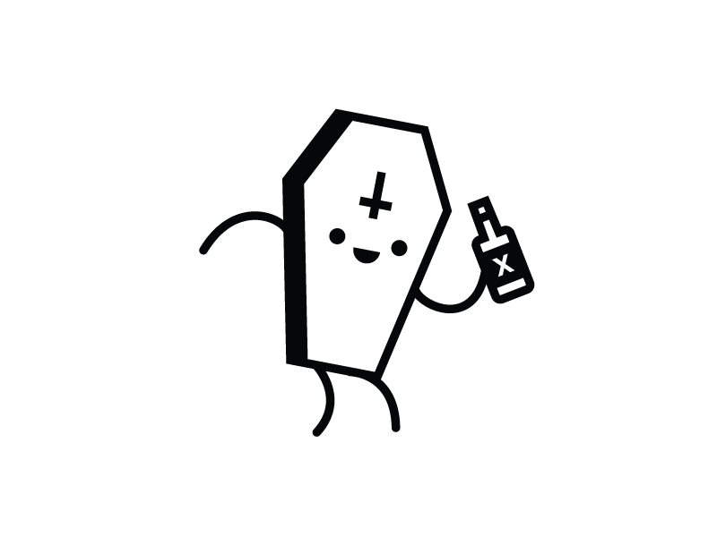 On my way to make bad decisions as booze coffin cute happy hell illustration stupid