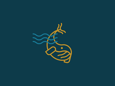 Whale design icon illustration nautical pictogram wave whale