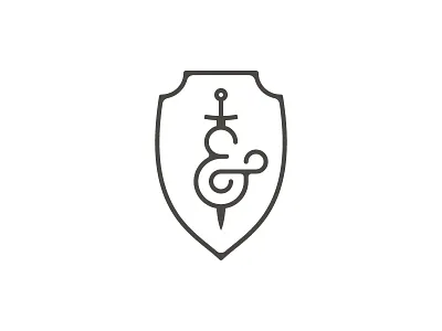Sword And Shield ampersand badge shield sword thirty logos
