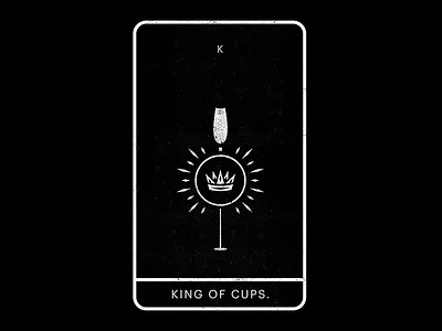 King of Cups. black crown cups king minimal tarot white