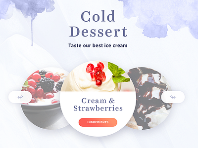 Cold Dessert card circular concept dessert site sweet ui ux web design