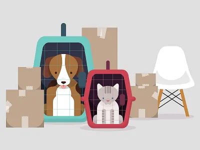 Moving Announcement announcement beagle boxes cardboard cat los angeles memphis moving siamese