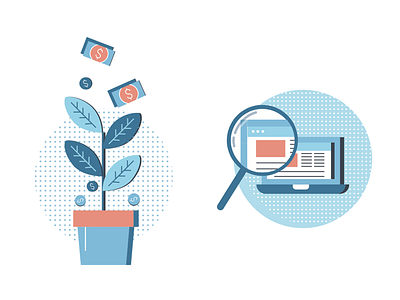 More assets for Goldsky branding corporate flat icon illustration laptop magnify marketing money plant pot zoom