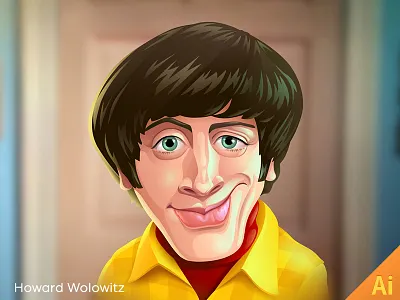 Howard Wolowitz big bang theory character ericons face funny howard wolowitz icon illustration illustrator kolopach vector