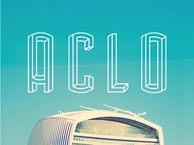 Aclo - font arched condensed crazy display escher font geometric illusion logo modern poster tall