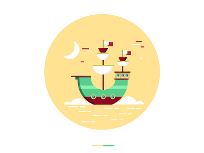 colorful boats beach colorful debut illustration sea ship skill