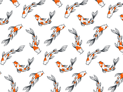 Fish Pond fish koi pattern seamless