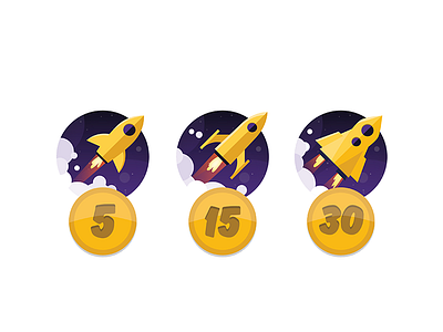 Rockets badges illustration memrise rockets space