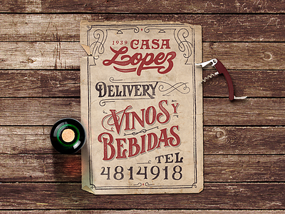 Casa Lopez poster branding craft handmade icons lettering logo poster wine winery