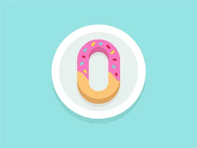 Zero Donut donut flat geometric illustration plate