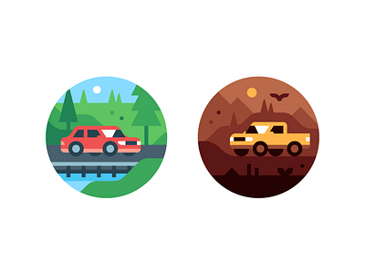 Car Icons (1 and 2) cars icons illustration