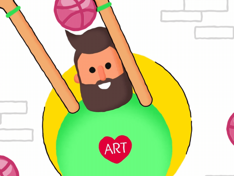 Hello World! 2d ae animation beard character design flat gif graphic motion