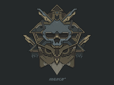 DAS Async® SkullOwl abstract dasrobot line owl skull vector