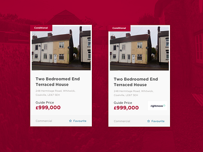 Property Search Card UI cards design interface ui ux web