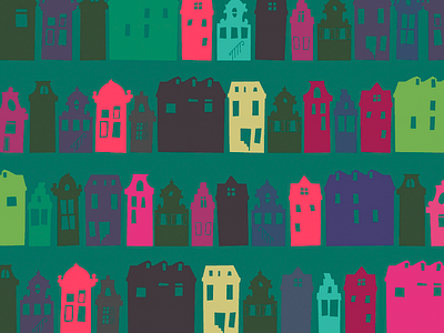 Amsterdam Houses amsterdam decorative houses illustration maurice van der bij pattern wallpaper