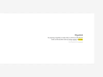 Link clicking hovering hyperlink layout link minimal style tapping type typography web white