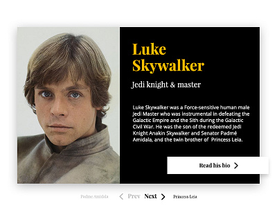 Member card UI - version 1 card luke skywalker member member card profile star wars star wars ui team member ui ui card