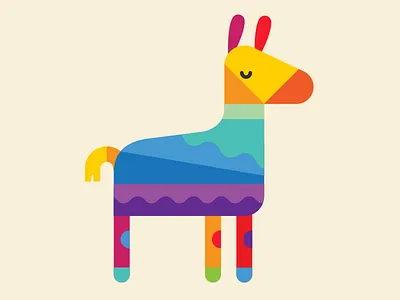 Horse cartoon character color cream cute design geometric ice product