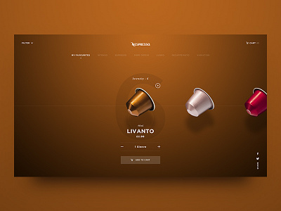 Nespresso - Coffee Selector 4 clean coffee concept minimal nespresso pod select shop ui ux web website