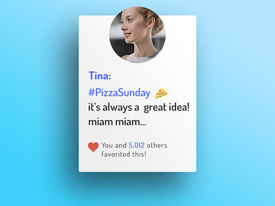 Favorites blue card dailyui dosis emoji gradients hashtag heart pizza pizza sunday