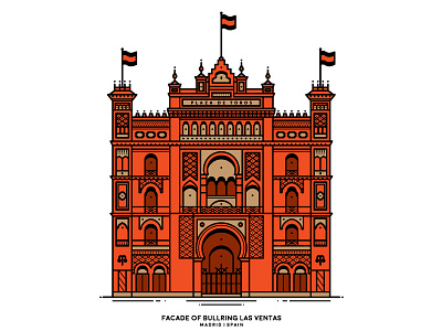 Fasade of bullring Las Ventas | Madrid, Spain adobeillustrator bullring graphicdesign illustration line lineart madrid spain vector