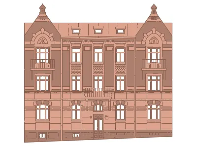 Lviv Houses — 3 Arkhitektorska St architecture building house icon illustration lviv