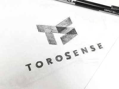 ToroSense Logo Sketch analog branding identity logo paper pencil sketch