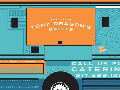 Tony Dragon's Food Truck branding food food truck lines restaurant vehicle wrap