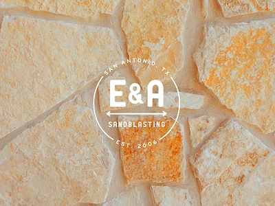 E&A Sandblasting Logo / Rebranding badge branding flagstone identity logo minimal rebranding rock san antonio sandblasting texas