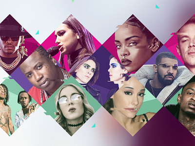 MTV Playlist for Apple Music apple artists design future grid illustration mtv music rihanna