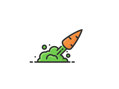 Carrocket carrot icon illustration logo rocket