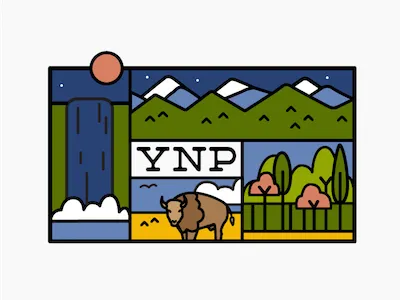 Yellowstone National Park badge bison buffalo national park patch yellowstone