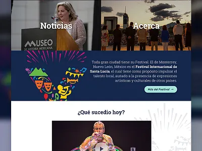 About Festival Internacional de Santa Lucia about about section art colorful festival festival website fun homepage mexico monterrey ui web