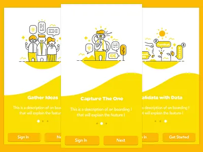 Recolored Previous On-Boarding Interface flat icons icons illustration interface mobile app on boarding outline ui ui design user experience user interface ux