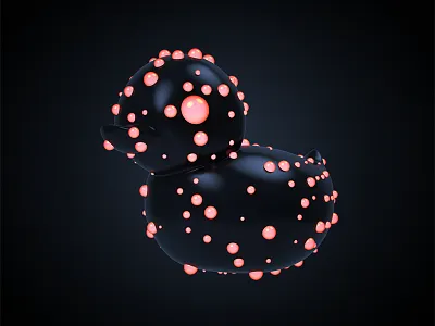 Shot #3388675 3d black dark dots duck mood red render spots
